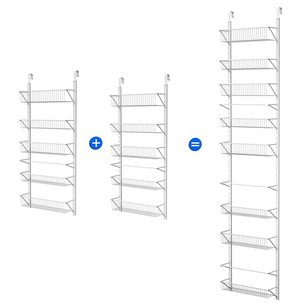 Over-The-Door White Metal Kitchen Storage Spice Shelves